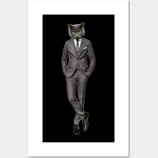 Business cat Posters and Art